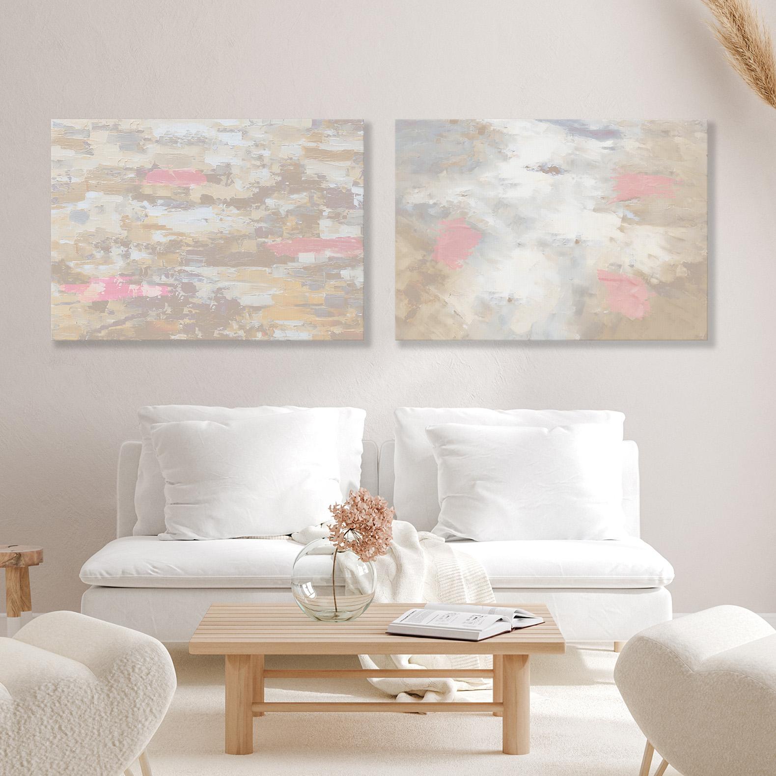 北欧キャンバスパネル_キャンバスペイント30 31  選べる ベージュ ピンク 抽象画 アートでお部屋の模様替え